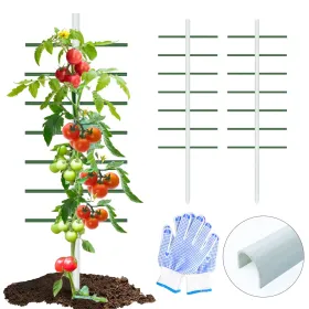1PC 2FT*6FT White U-shaped Tube Climbing Trellis, Garden Flower Stand, Vegetable Climbing Trellis, Balcony And Garden Plant Climbing Trellis