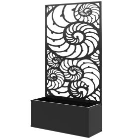 Metal Garden Bed with Trellis for Climbing Plants, Freestanding or Wall Mounted Flower Bed for Garden, Patio, Balcony