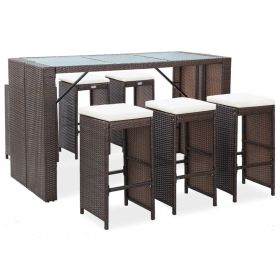 Garden Bar Set Brown, Cream White