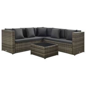 Patio Furniture Set Set of 4 Gray